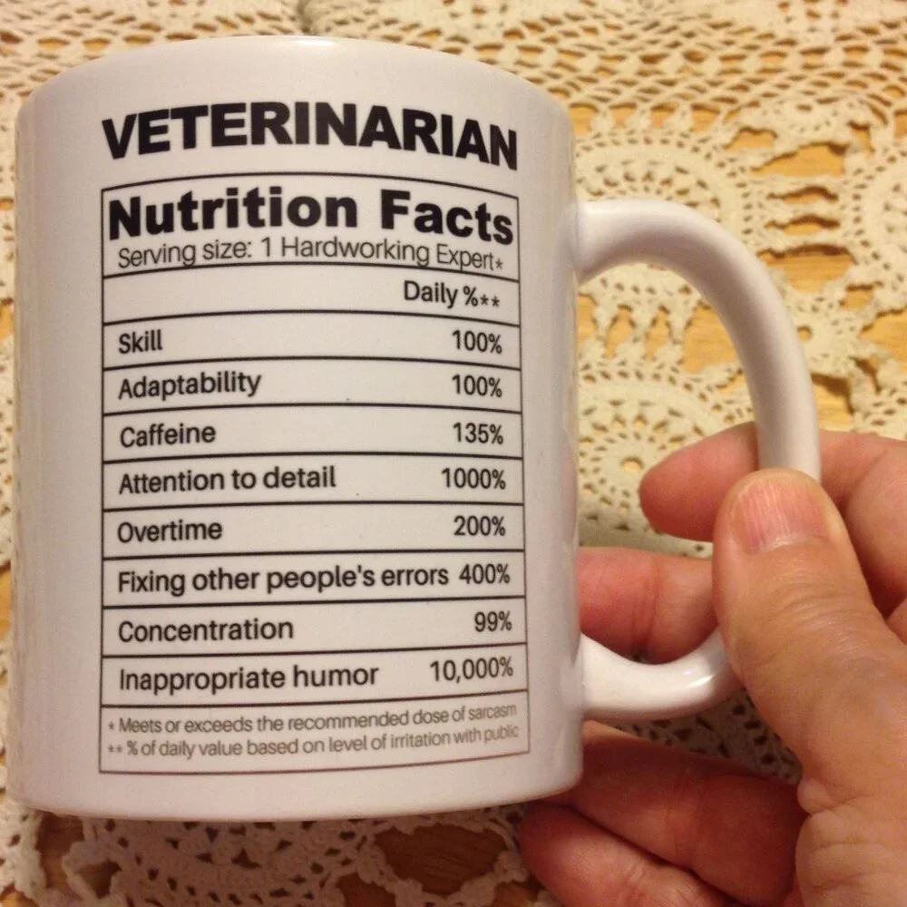 Veterinarian Coffee Cup, Humorous, new item with small defect